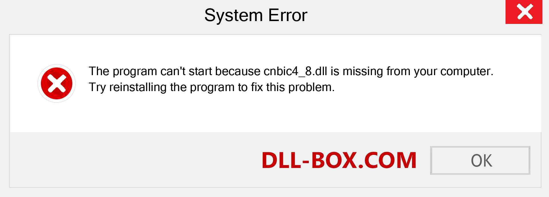  cnbic4_8.dll file is missing?. Download for Windows 7, 8, 10 - Fix  cnbic4_8 dll Missing Error on Windows, photos, images